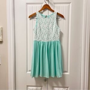 Emerald Sundae Junior’s Mint Seafoam Lace Dress